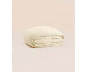 Housse de couette 280x240 cm - Gaze de coton - Blanc - Douce et gaufrée - Toute saison - Confectionnée au Portugal - Tediber