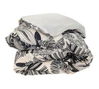 Housse de couette 300x240 cm percale de coton ALBA beige/noir