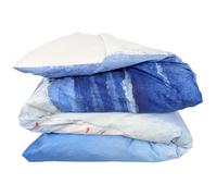 Housse de couette 300x240 cm percale de coton REGATE bleu