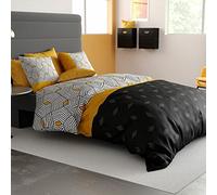 Housse de Couette avec 2X taies d'oreiller en Coton 57 Fils - Parure de lit 3 pièces 100% Coton (LargeurXLongeur) Faro 220x240 cm