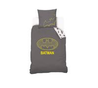 Housse De Couette Batman Logo Dc Comics Coton Gris 140X200 63X63