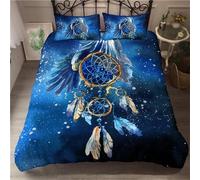 Housse De Couette Capteur De R¿ºve, Attrape-R¿ºves Parure De Lit X Cm Avec Fermeture¿¿Clair + Taies D'oreiller Xcm Microfibre Douce Respirante (X Cm,La Plume B)