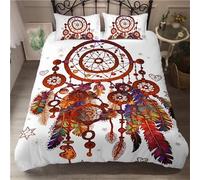 Housse De Couette Capteur De R¿ºve, Attrape-R¿ºves Parure De Lit X Cm Avec Fermeture¿¿Clair + Taies D'oreiller Xcm Microfibre Douce Respirante (X Cm,La Plume D)