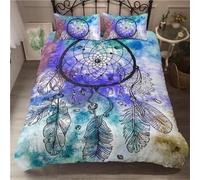 Housse De Couette Capteur De R¿ºve, Attrape-R¿ºves Parure De Lit X Cm Avec Fermeture¿¿Clair + Taies D'oreiller Xcm Microfibre Douce Respirante (X Cm,La Plume A)