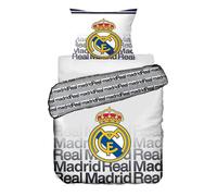 Housse de couette - CARBOTEX - Réversible - Blanc - Coton - Blason Real Madrid