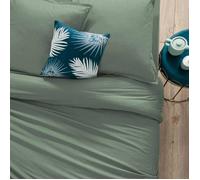 Housse de Couette 2 Personnes en Coton Vert céladon 240 x 220 cm - Atmosphera