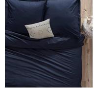 Housse de couette ""Carina"" en coton bleu encre 240x220cm