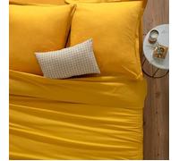 Housse de couette ""Carina"" en coton jaune moutarde 140x200cm - Atmosphera Créateur d'intérieur