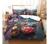 Housse De Couette Cars, Parure De Lit Cartoon, Impression Num¿¿Rique D, Microfibre, Fermeture ¿¿Clair Hypoallerg¿¿Nique King£¿Xcm£©