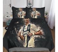 Housse De Couette Cristiano Ronaldo D Motif Imprim¿¿ Parure De Lit Housses De Couettes Football En Microfibre Avec Fermeture ¿¿Clai Parure De Couette Av