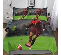 Housse De Couette Cristiano Ronaldo Du Taies D'oreiller, D Football Parure De Lit Ensemble De Literie En Microfibre Avec ¿¿Clair Housses De Couettes Po