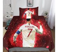 Housse De Couette Cristiano Ronaldo Imprim¿¿ Motif Football Parure De Lit Housses De Couettes Avec Taies D'oreiller D Imprim¿¿ Literie En Microfibre,Pou