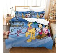 Housse De Couette D Imprim¿¿ Mickey Mouse- Parure De Lit Microfibreavec Fermeture ¿¿Clair Housse Couette Imprim¿¿ Avec Taies D'oreiller Double£¿Xcm£©