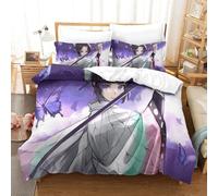 Housse De Couette Demon Slayer Parure De Lit D Kochou Shinobu Housse De Couette Microfibre,Housse De Couette Avce Taies D'oreiller Single¿Xcm¿