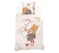Housse De Couette Disney Aristochats Marie Berlioz Et Toulouse Coton Bleu 140X200 63X63