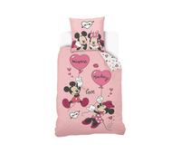 Housse De Couette Disney Mickey Et Minnie Coton Rose 140X200 63X63