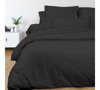 Soleil d'ocre, Percale Housse de Couette, Coton, Anthracite, 260x240 cm
