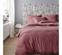 Housse de Couette en Double Gaze de Coton lavée, Tendresse, Rose Canyon, 140x200 cm, Essix