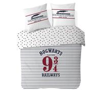 Housse De Couette Harry Potter Hogwarts Express Coton Blanc 220X240 63X63