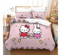 Housse De Couette Hello Kitty D Motif Imprim¿¿ Parure De Lit Housses De Couettes Pink En Microfibre Avec Fermeture ¿¿Clai Parure De Couette Avec Taies D
