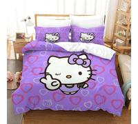 Housse De Couette Hello Kitty D Motif Imprim¿¿ Parure De Lit Housses De Couettes Pink En Microfibre Avec Fermeture ¿¿Clai Parure De Couette Avec Taies D