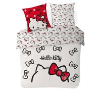 Housse De Couette Hello Kitty Nœuds Coton Ecru 220X240 63X63
