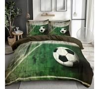 Housse de Couette Imprimée 3D Aspect Bois Vieilli 260x240 cm, Parure de Lit Cage De Football pour Ado Adulte, Ensemble de Literie en Microfibre Douce avec 2 Taies d’Oreiller d-592