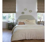 Housse de Couette imprimée en Gaze de Coton, SEMIS Fleuri, 200 x 200 cm, ESSIX, Beige Clair