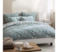 Housse de Couette imprimée en Percale de Coton, Kawana, 200 x 200 cm, Designers Guild, Bleu