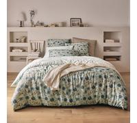Housse de Couette imprimée en Satin de Coton, ECLOSION, 200 x 200 cm, ESSIX, Bleu Moyen