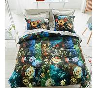Housse de Couette imprimée en Satin de Coton, Minakari Cobalt, 260x240 cm, Designers Guild