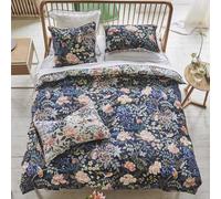 Housse de Couette imprimée en Satin de Coton, Porcelain de Chine, 140x200 cm, Designers Guild, Bleu Midnight