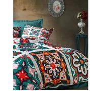 Housse de couette King 240 x 220 cm + 2 taies d'oreiller 60 x 60 cm - Microsatin polyester face / Coton envers - Impression 3D Vert