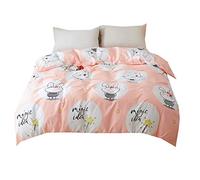 Housse de Couette Lapin Animal, Ensemble de Literie Enfant Bébé Bambin 100% Coton (Lapin-Rose, 135x200cm)