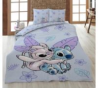 Aymax Parure de lit réversible Lilo et Stitch - 2 pièces - 135 x 200 cm - 100 % coton