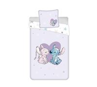 Housse de Couette Lilo & Stitch Fille 135x200 + Taie Stitch & Angel | Parure de lit 1 personne réversible | 100% Coton Oeko-Tex | Stitch Angel | Idée cadeau | Licence officielle