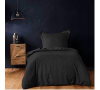Douceur d'Intérieur Housse de couette Lina 140 x 200 cm 100% coton Noir