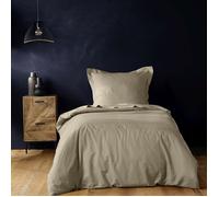 Douceur d'Intérieur Housse de couette Lina 100% coton Boutons-pression 140x200 cm Sable