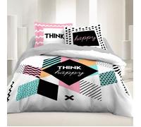 Housse de couette - MAISON & MARQUES - 220 x 240 cm - 2 Taies d'oreillers - Fibre naturelle - Lavable en machine