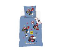 Housse De Couette Mariokart Coton Bleu 140X200 63X63