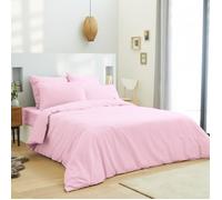 Housse de couette - MATIN CALIN - 260 x 240 cm - 100% Coton - Rose - King Size