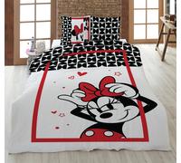 Housse De Couette Minnie En Amour Blanc Rouge 135 X 200 Cm, 80 X 80 Cm