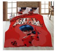 Housse de couette - Miraculous - 140 x 200 cm - Microfibre - Rouge - 2 pièces