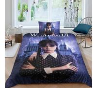 Housse De Couette Mod¿¿Le De Wednesday Addams - Parure De Lit En Microfibre Avec Fermeture ¿¿Clair,Mercredi Addams Housse Couette Avec Taie D'oreiller S