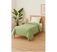 Housse de couette - MORTREUX - 140 x 200 cm - Polycoton - Vert - 1 personne