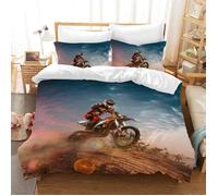 Housse De Couette Moto - Sports Extrêmes - 220x240cm - Microfibre - Parures de Lit Style3