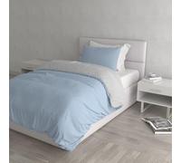 Housse de Couette Natural Colour, Bleu Clair/Gris Clair, 1 Place