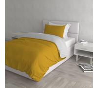 Housse de Couette Natural Colour, Moutarde/Gris Clair, 1 Place et demie