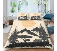 Housse de Couette Nature 3D Printed, Microfiber Couvre-lit Fermeture Éclair