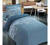 Housse de Couette Nuit des Alpes + Taie 100% Coton 57 Fils 140x200 cm | Motif alpin exclusif • Tissu doux et respirant • Housse avec rabat à border et taie à volant plat • Lavable en machine